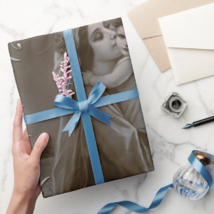 Vintage Madonna and Child with Silver Frame Wrapping Paper