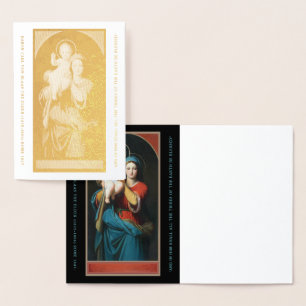 VINTAGE MADONNA AND CHRIST CHILD  FOIL CARD