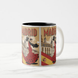 Vintage Madrid Spain flaminco souvenirs, gifts Two-Tone Coffee Mug