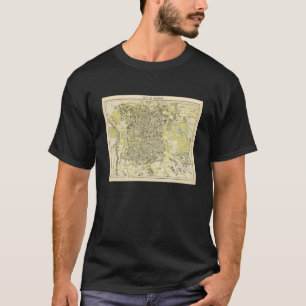 Vintage Madrid Spain Map 1883 T-Shirt