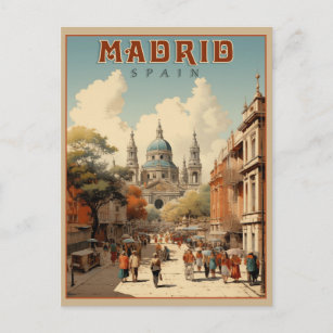 Vintage Madrid, Spain Postcard