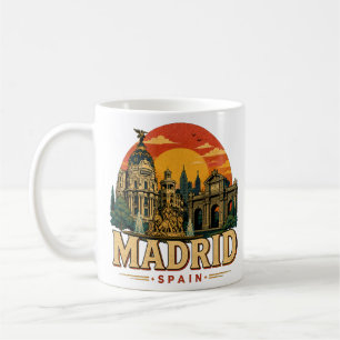 Vintage Madrid Spain Travel Art Landmark Coffee Mug