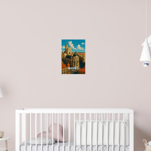 Vintage Madrid Spain Travel Poster