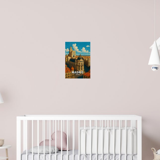 Vintage Madrid Spain Travel Poster (Nursery 2)