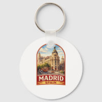 Vintage Madrid Spain Travel Poster Style Design