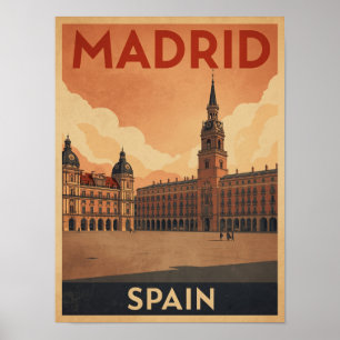 Vintage Madrid Travel Poster