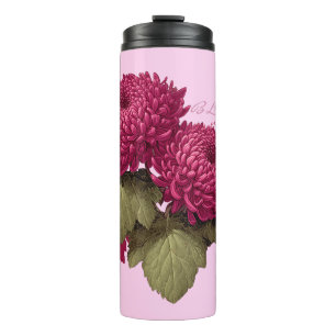 Vintage Magenta Chrysanthemum Bloom Thermal Tumbler
