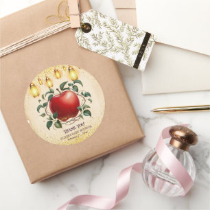 Vintage Magic Apple of Our Eyes Baby Shower Classic Round Sticker