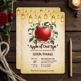 Vintage Magic Apple of Our Eyes Baby Shower Invitation