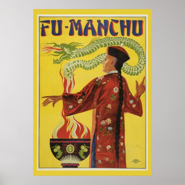 Vintage Magic Fu Manchu  Magician Poster (Front)