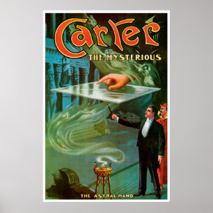 Vintage Magic Poster, Carter the Mysterious Poster