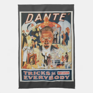 Vintage Magic Poster, Dante the Magician Tea Towel