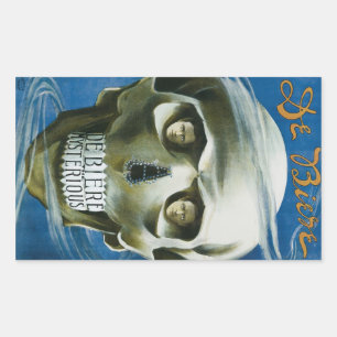 Vintage Magic Poster, De Biere the Mysterious Rectangular Sticker