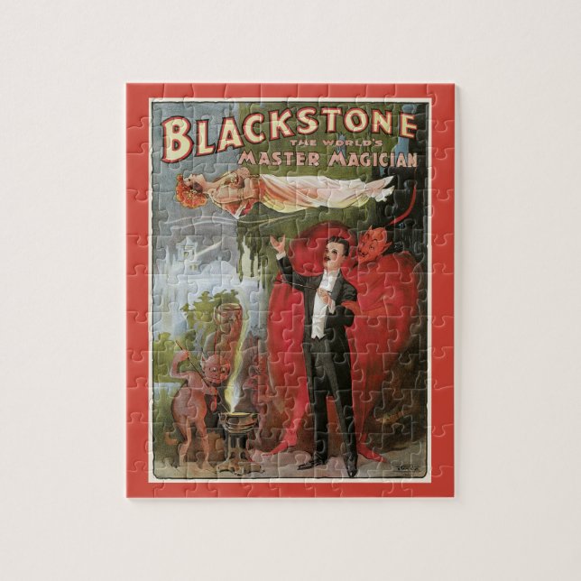 Vintage Magic Poster, Great Blackstone Magician Jigsaw Puzzle (Vertical)