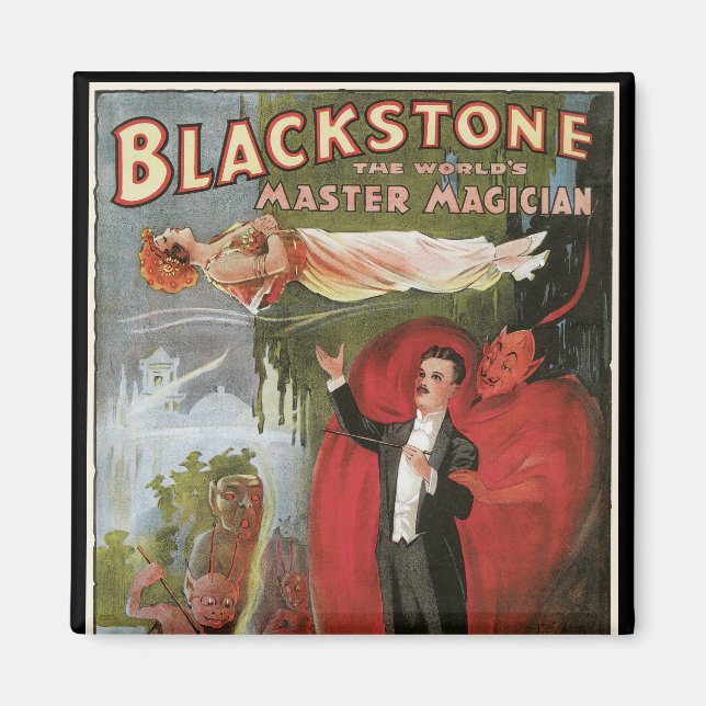 Vintage Magic Poster, Great Blackstone Magician Magnet (Front)