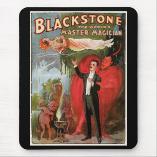 Vintage Magic Poster, Great Blackstone Magician Mouse Mat