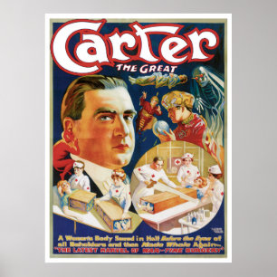 Vintage Magic Poster, Magician Carter the Great Poster