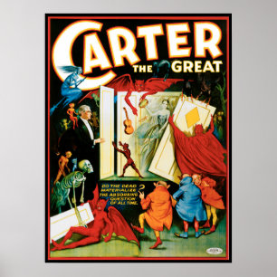 Vintage Magic Poster, Magician Carter the Great Poster