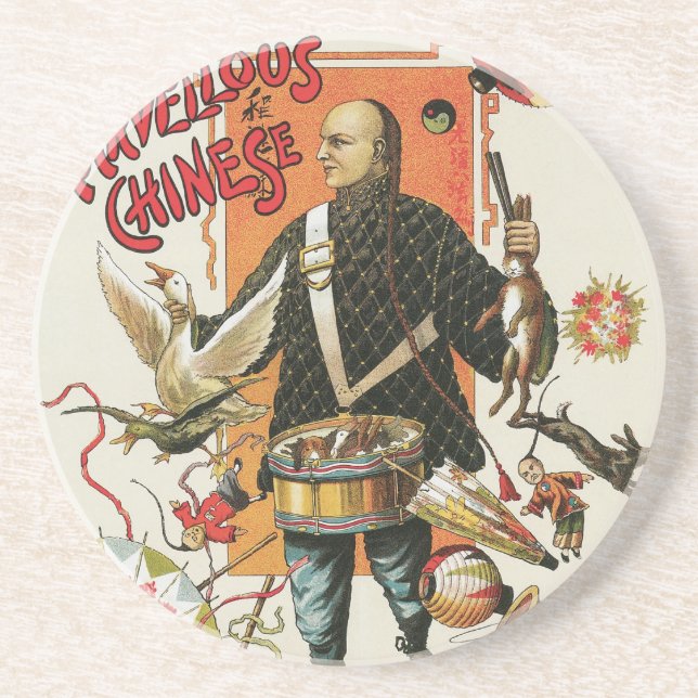 Vintage Magic Poster, Magician Chung Ling Soo Coaster (Front)