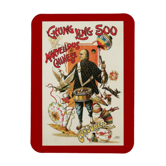 Vintage Magic Poster, Magician Chung Ling Soo Magnet (Vertical)