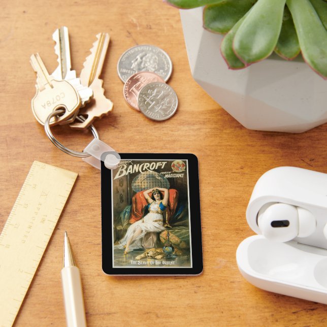 Vintage Magic Poster, Magician Frederick Bancroft Key Ring (Desk)