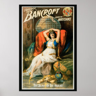 Vintage Magic Poster, Magician Frederick Bancroft Poster