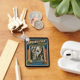 Vintage Magic Poster, Thurston, The Great Magician Key Ring