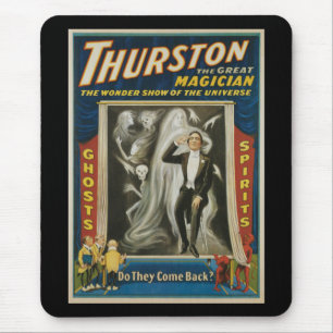Vintage Magic Poster, Thurston, The Great Magician Mouse Mat