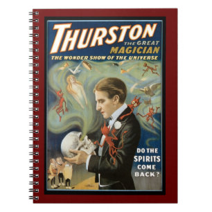 Vintage Magic Poster, Thurston, The Great Magician Notebook