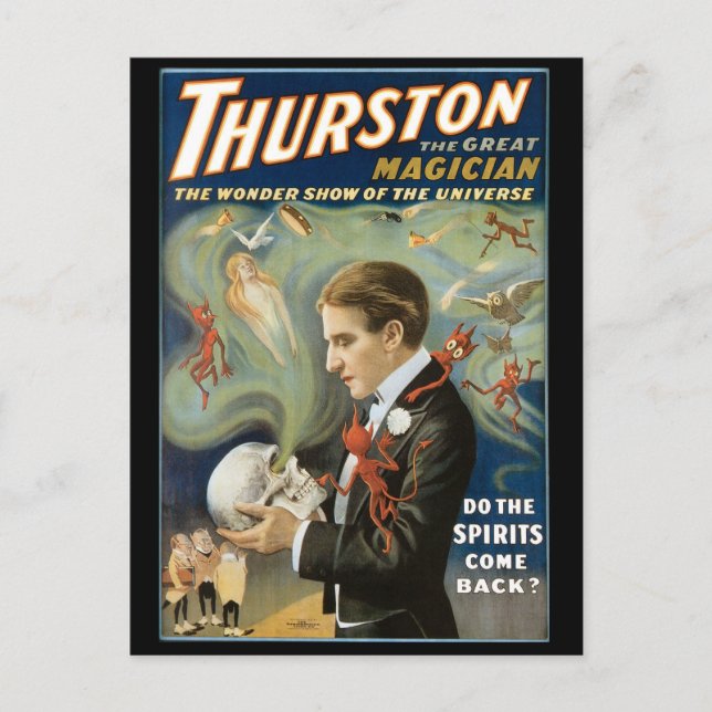 Vintage Magic Poster, Thurston, The Great Magician Postcard (Front)