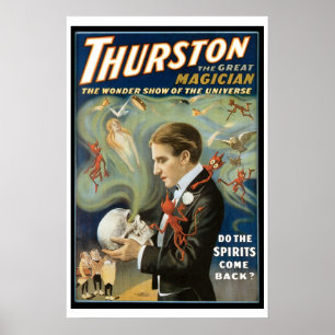 Vintage Magic Poster, Thurston, The Great Magician Poster