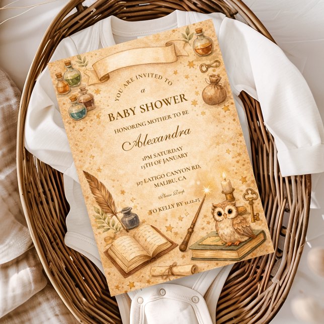 Vintage Magic Potion Baby Shower Invitation (Creator Uploaded)