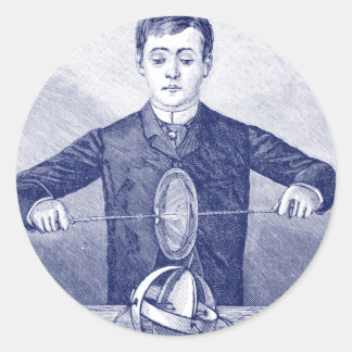 Vintage Magic Trick or Scientific Experiment Classic Round Sticker
