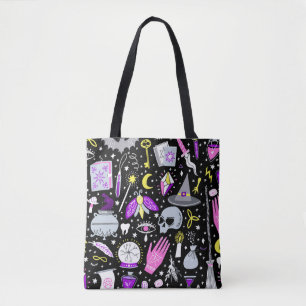vintage magic witch seamless pattern. Witchcraft b Tote Bag