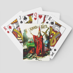 Vintage Magic Wizard Merlin Fate Litho Label Art Playing Cards