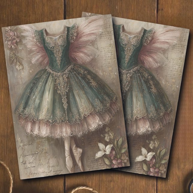 Vintage Magical Fairy Ballerina Costume Decoupage  Tissue Paper (Creator Uploaded)