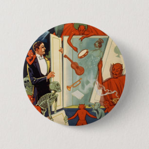 Vintage Magician Carter the Great Magic Act 6 Cm Round Badge