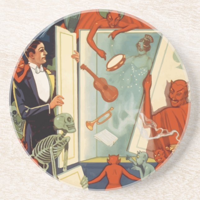 Vintage Magician Carter the Great Magic Act Coaster (Front)