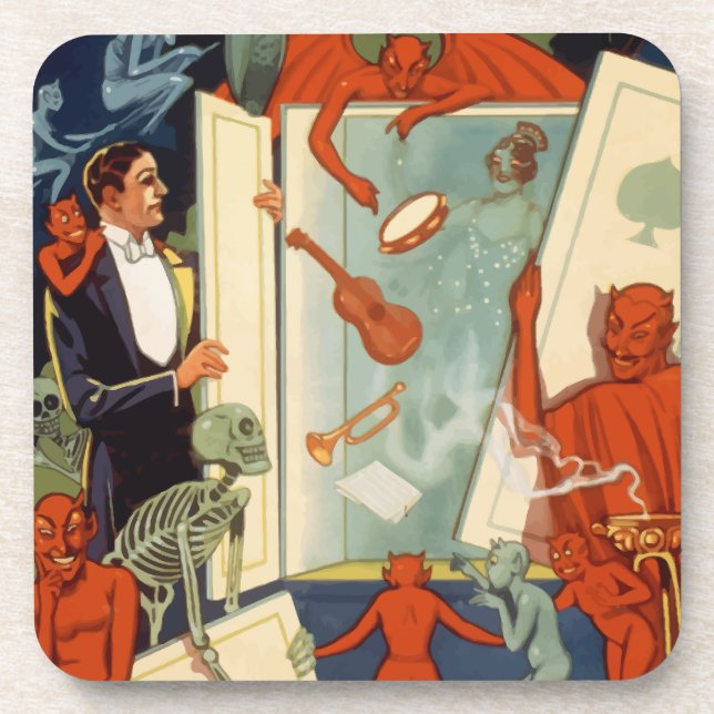 Vintage Magician Carter the Great Magic Act Coaster (Front)