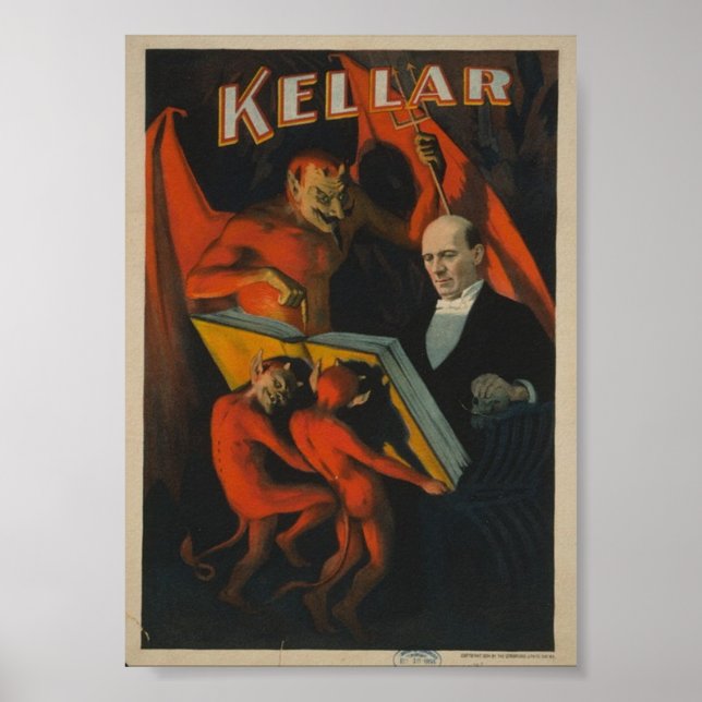 Vintage Magician Illustration Poster (Front)