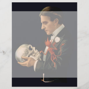 Vintage Magician, Thurston Holding a Human Skull