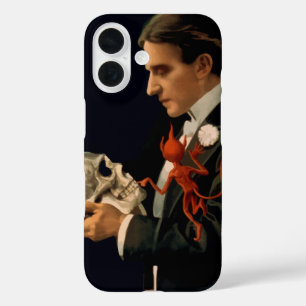 Vintage Magician, Thurston Holding a Human Skull iPhone 16 Case