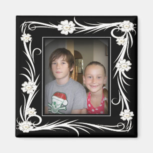 Vintage Magnet Vintage Floral Add Your photo