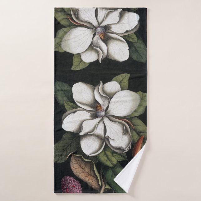 Vintage Magnolia Flower Blossoms Bath Towel Set (Bath Towel)