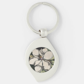 Vintage Magnolia Key Ring