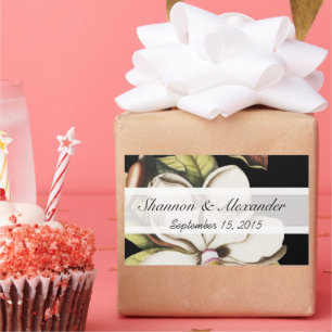 Vintage Magnolia on Black Stickers