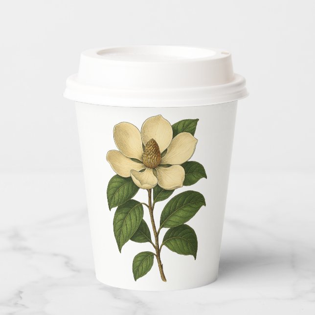 Vintage Magnolia Paper Cups (Front)