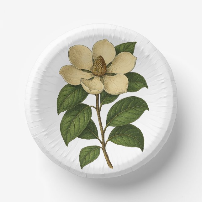 Vintage Magnolia Paper Plate (Front)