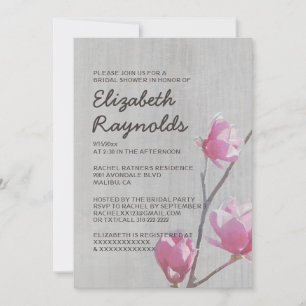 Vintage Magnolias Bridal Shower Invitations