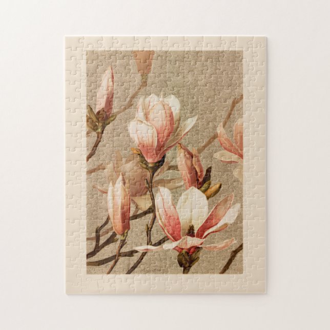 Vintage Magnolias Lithograph Jigsaw Puzzle (Vertical)